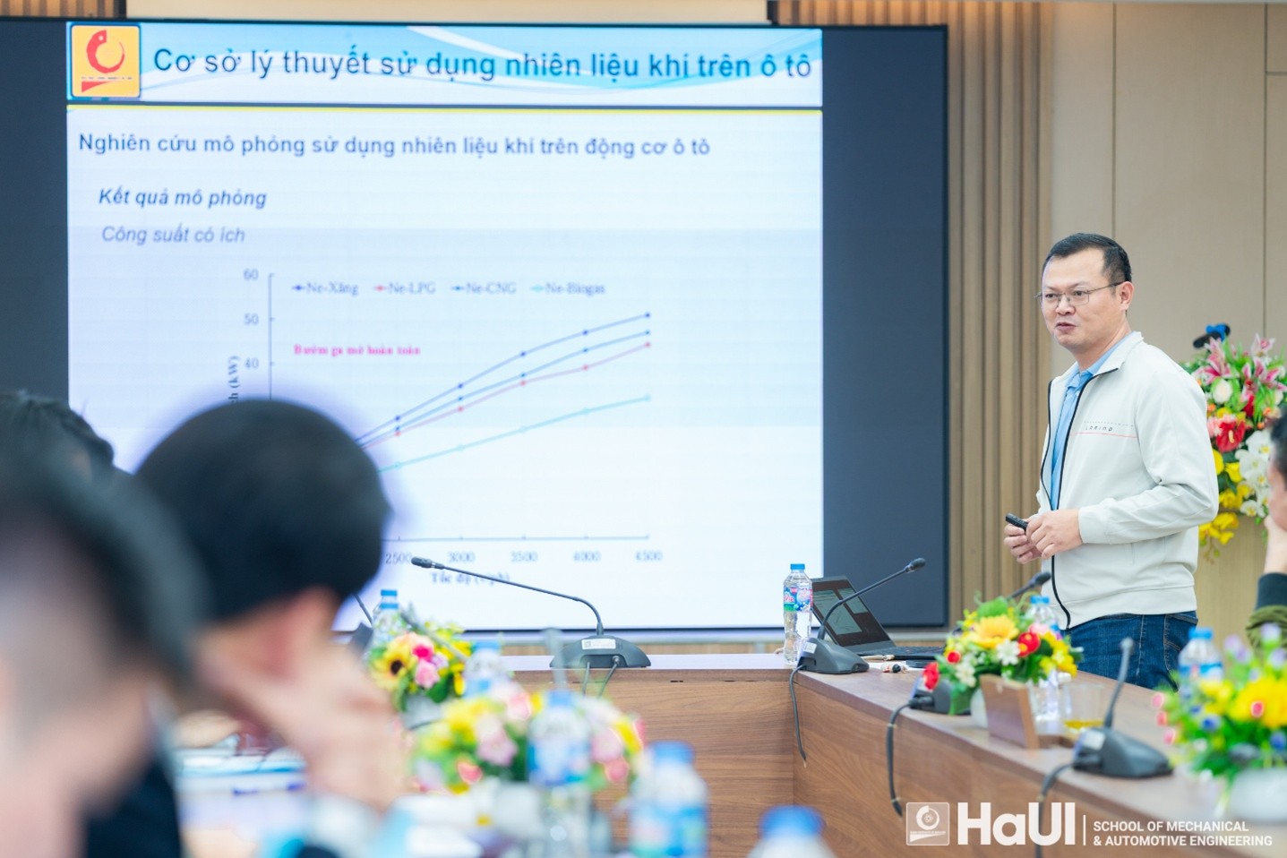 Nghiệm thu đề tài NCKH cấp Trường `Thiết kế, chế tạo mô hình động cơ ô tô sử dụng 2 nhiên liệu xăng - khí và hệ thống thu thập các thông số làm việc phục vụ công tác đào tạo`