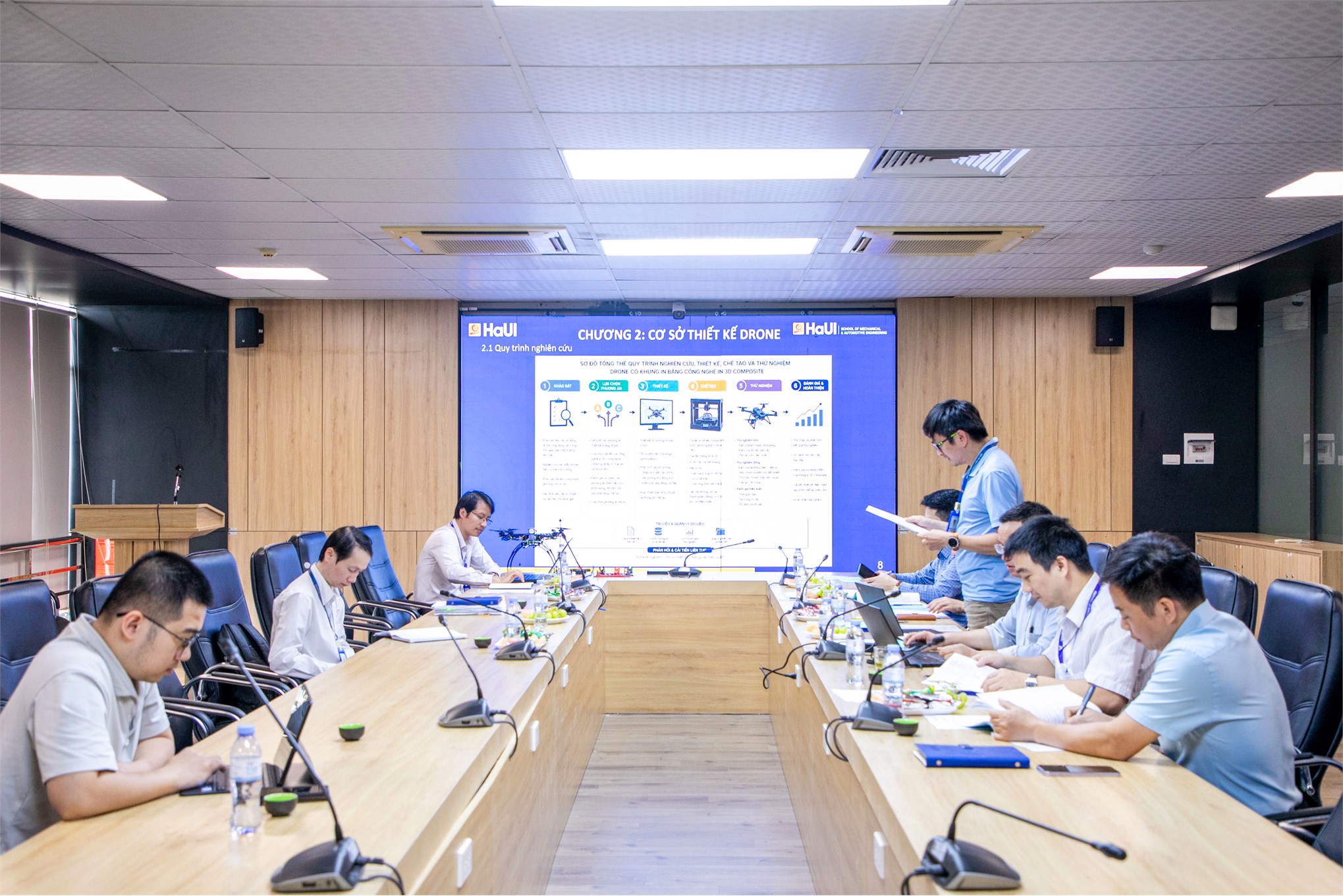 Nghiệm thu đề tài NCKH cấp cơ sở `Nghiên cứu thiết kế, chế tạo Drone có khung được làm từ vật liệu Composite phục vụ đào tạo`