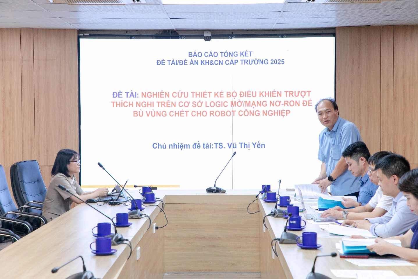 Nghiệm thu nhiệm vụ KHCN cấp cơ sở “Nghiên cứu thiết kế bộ điều khiển trượt thích nghi trên cơ sở lô-gic mờ/mạng nơ-ron để bù vùng chết cho robot công nghiệp”